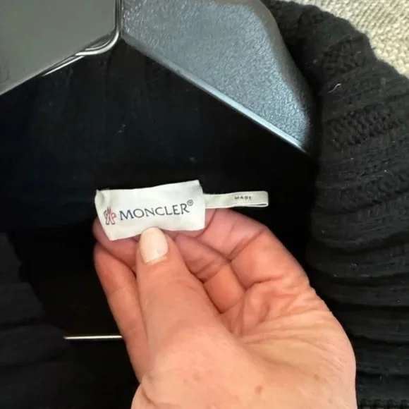 Moncler Women's Mixed Media Zip Cardigan - Size (Small) - Black - Picture 8 of 12